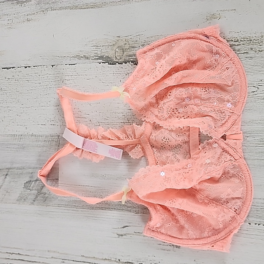 Victoria's Secret Dream Angels orange sherbet unlined demi t back bra Size 32DDD
